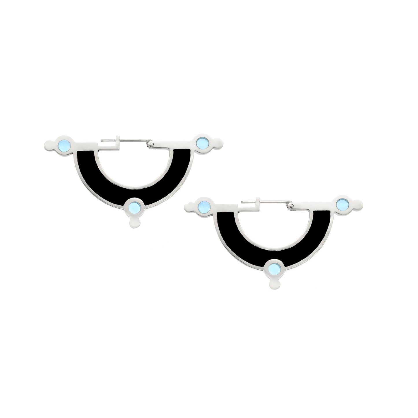 Daydream Earrings • Silver • Solid Inlay • Black/Blue