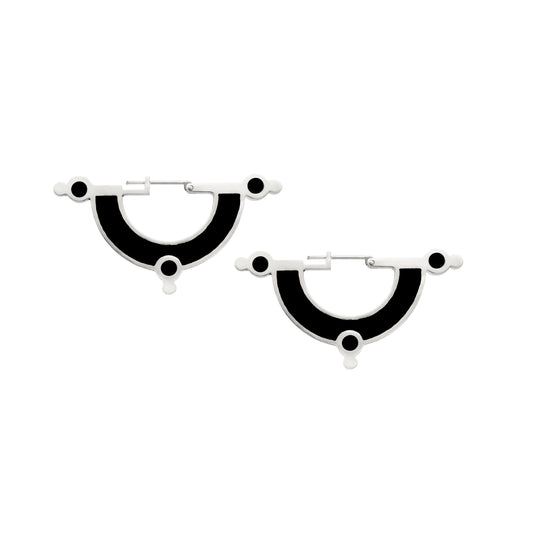 Daydream Earrings • Silver • Solid Inlay • All Black