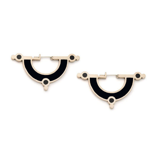 Daydream Earrings • Bronze • Solid Inlay • All Black