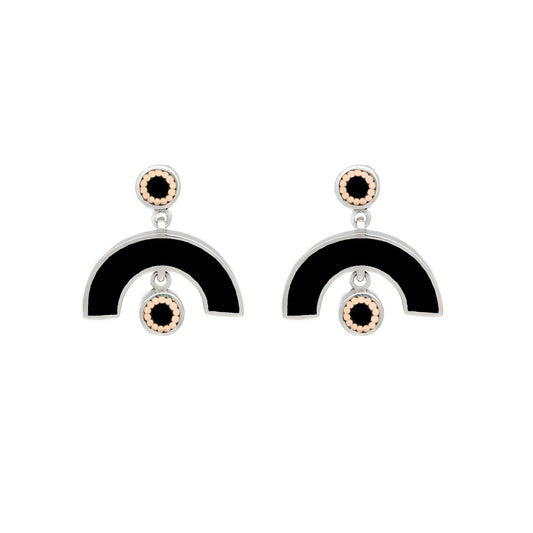 Sweet Baby James Earrings • Silver • Solid Inlay • All Black