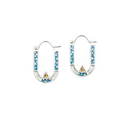 Wray Earrings • Silver • Blue/Aqua