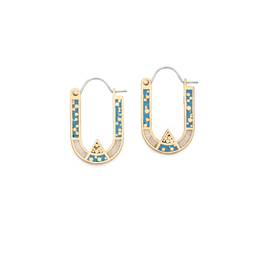 Wray Earrings • Bronze • Blue