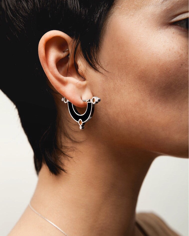 Day Dreaming Earrings - Solid Black Inlay